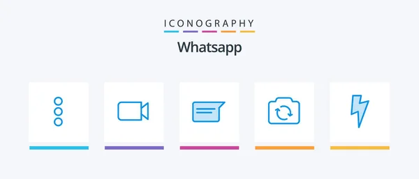 Whatsapp Blue Icon Pack Including Power Basic Refresh Creative Icons — Archivo Imágenes Vectoriales