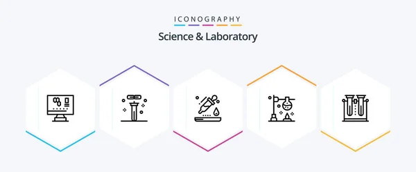 Science Line Icon Pack Including Chemistry Experiment Science Chemistry Science — Stock Vector