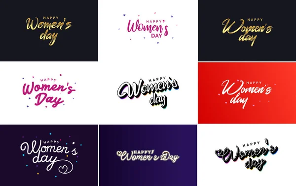 International Women Day Vector Hand Written Typography Background Bold Vibrant — Wektor stockowy