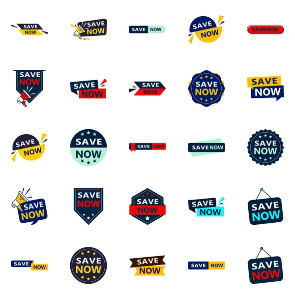 Versatile Typographic Banners Promoting Saving Media — Stock Vector