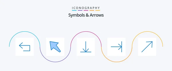 Symbols Arrows Blue Icon Pack Including Arrow — 图库矢量图片