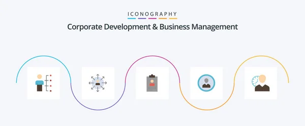 Corporate Development Business Management Flat Icon Pack Including Clipboard Career — ストックベクタ