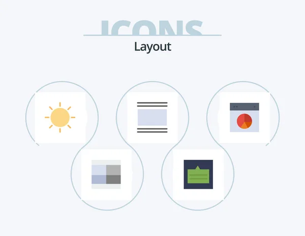 Layout Flat Icon Pack Icon Design Layout Cover Popup Tool — Stock Vector