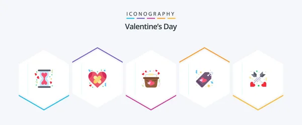 Valentines Day Flat Icon Pack Including Affection Sale Love Love — Stockový vektor