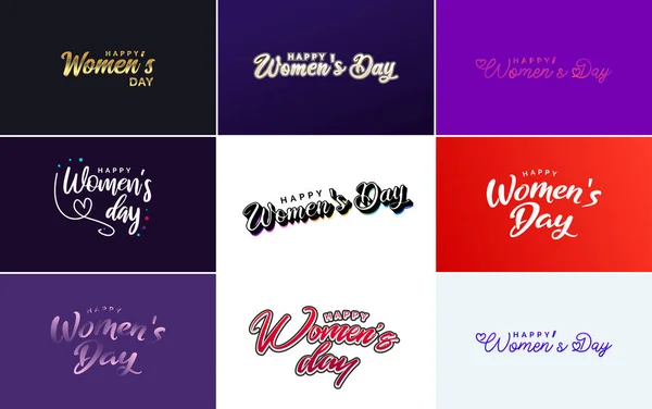 International Women Day Lettering Love Shape Suitable Use Cards Invitations — Vector de stock