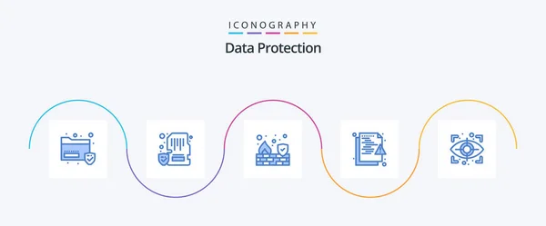 Data Protection Blue Icon Pack Including Security Network Mobile Hacker — Vector de stock
