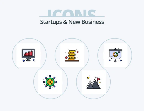 Startups New Business Line Filled Icon Pack Icon Design Graph — Archivo Imágenes Vectoriales