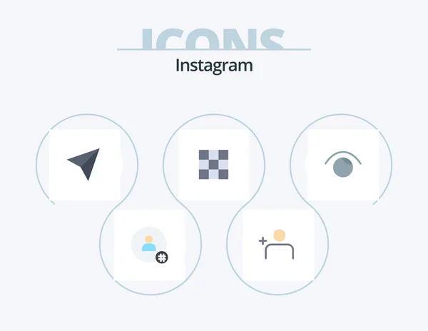 Instagram Flat Icon Pack Icon Design Mira Ojo Instagram Sets — Archivo Imágenes Vectoriales
