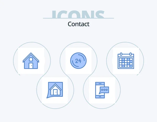 Contacto Blue Icon Pack Icon Design Contacto Cotovelo Telefone Entre — Vetor de Stock