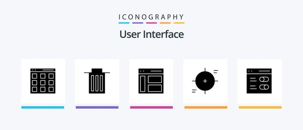User Interface Glyph Icon Pack Including Reticle Crosshair User User — Vector de stock