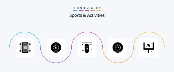 Sports Activities Glyph Icon Pack Including Game Ball Play Sports — 图库矢量图片