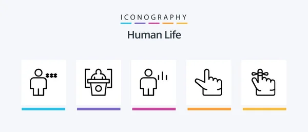 Human Line Icon Pack Including Person Group Human Right Creative — Stock Vector