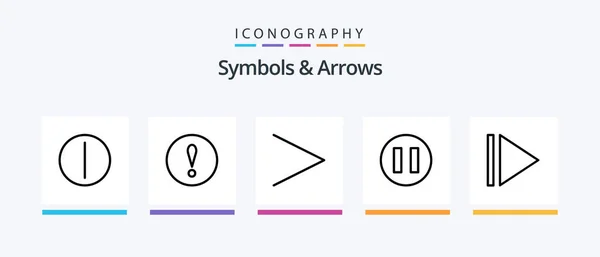 Symbolen Pijlen Lijn Pictogram Pack Inclusief Toevoegen Aandacht Creatieve Pictogrammen — Stockvector