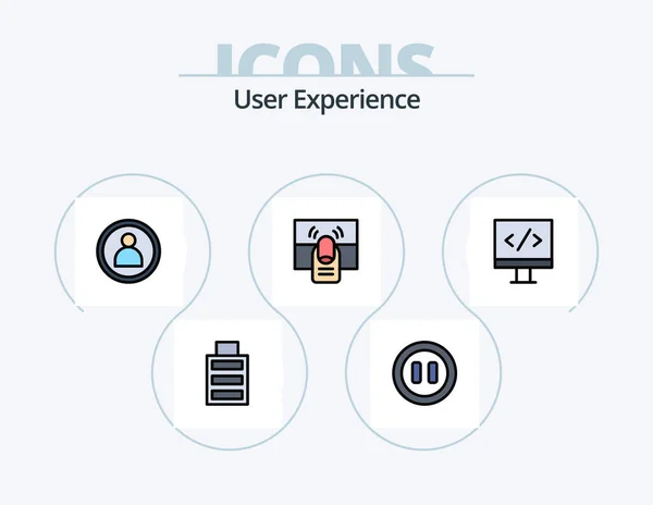 Uživatelská Zkušenost Řádek Plný Icon Pack Icon Design Bublina Uživatel — Stockový vektor