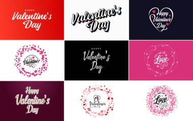 Happy Valentine's Day typography poster with handwritten calligraphy text. isolated on white background vector illustration