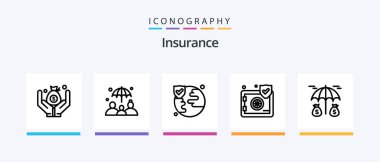Sigorta Hattı 5 Icon Pack, hayat sigortası dahil. Sigorta şirketi. Yatırım. Sigorta şirketi. Çarptı. Yaratıcı Simgeler Tasarımı