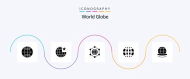 Globe Glyph 5 Icon Pack Including world. globe. globe. earth. globe