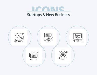 Startups And New Business Line Icon Pack 5 Icon Design. sheets. documents. money. support. lifebuoy