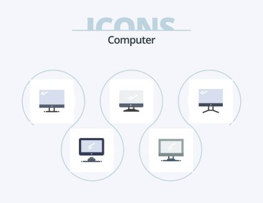 Computer Flat Icon Pack 5 Icon Design. .