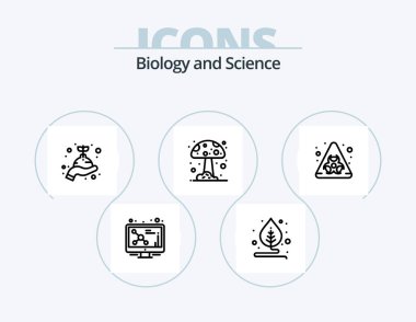 Biology Line Icon Pack 5 Icon Design. medicine. capsule. grow. alternative. reproduction