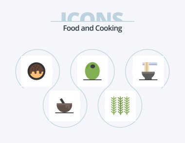 Food Flat Icon Pack 5 Icon Design. noodles. chinese. dessert. vegetable. food
