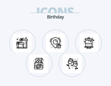 Birthday Line Icon Pack 5 Icon Design. . gift. party