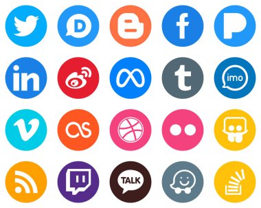 Flat Circle White Icon Pack tumblr. meta. pandora and sina 20 Elegant Icons