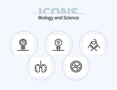 Biology Line Icon Pack 5 Icon Design. molecule. biology. science. atom. energy