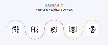 Hospital and Healthcare Concept Line 5 Icon Pack Including . chromosome. genome