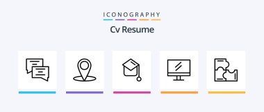 Cv Resume Line 5 Icon Pack Including school. certificate. mail. school. monitor. Creative Icons Design