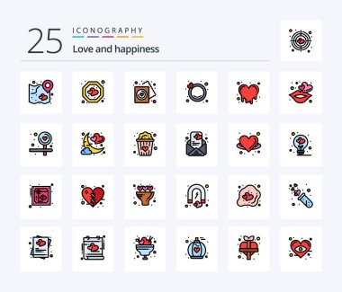 Love 25 Line Filled icon pack including crazy love. wedding. tag. ring. wedding
