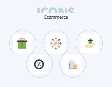 Etrade Flat Icon Pack 5 Simge Tasarımı. Ekommerce. Elini ver. Ekommerce. Hediye. alışveriş