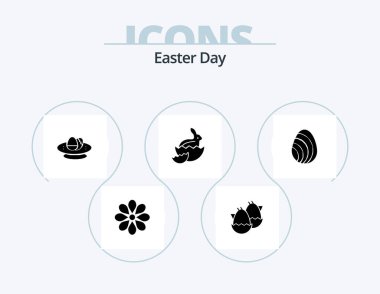 Easter Glyph Icon Pack 5 Icon Design. nature. easter. nature. robbit. egg