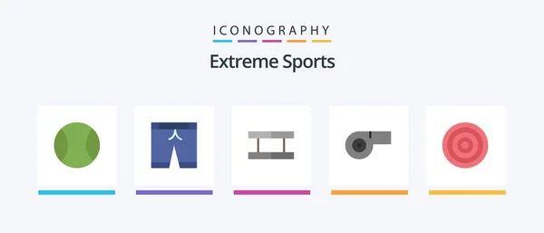 Sport Flat Pictogram Pack Inclusief Tennis Sport Pijl Creatieve Pictogrammen — Stockvector