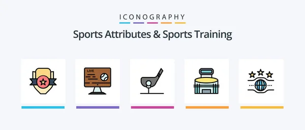 Sports Atributes Sports Training Line Filled Icon Pack Including Live — Stock Vector