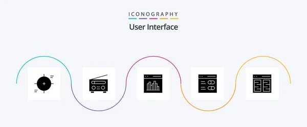 User Interface Glyph Icoon Pack Inclusief Instellingen Communicatie Gebruiker Gebruiker — Stockvector