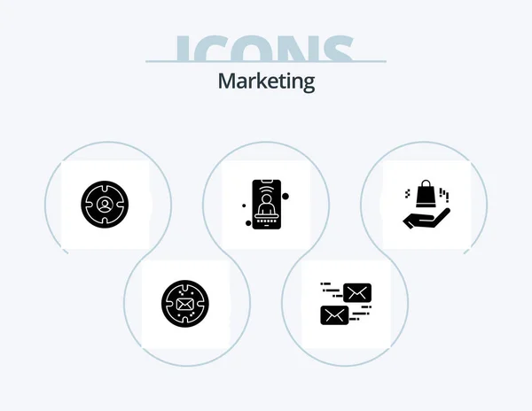 Marketing Glyph Icon Pack Icon Design Ahnd Signal Business User — Archivo Imágenes Vectoriales