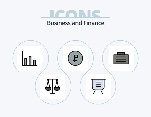 Finance Line Filled Icon Pack Icon Design Geschäft Geld Bars — Stockvektor