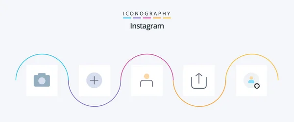 Instagram Flat Icon Pack Including Twitter Hash Tag Profile Follow — Stockvektor