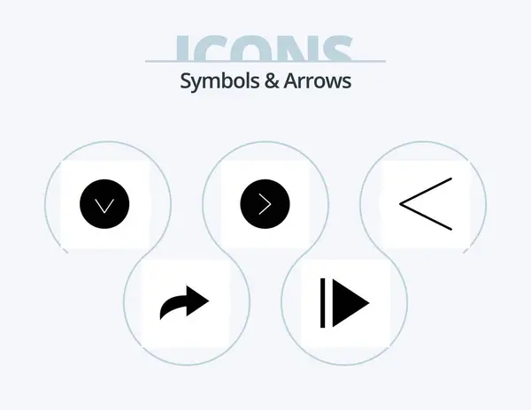 Símbolos Flechas Glyph Icon Pack Icon Design Bien — Archivo Imágenes Vectoriales