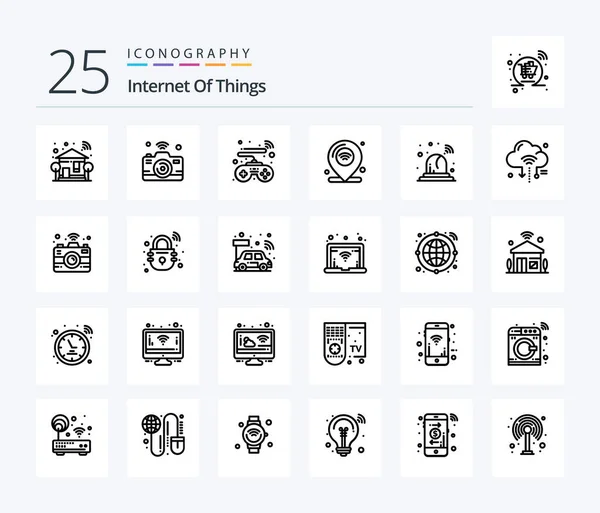 Internet Things Line Icon Pack Including Wifi Internet Things Internet — Stock Vector