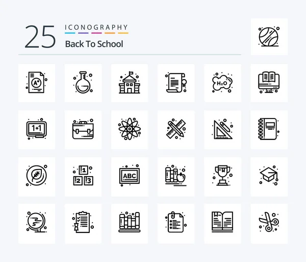 Back School Line Icon Pack Including School Education Education Cloud — Wektor stockowy