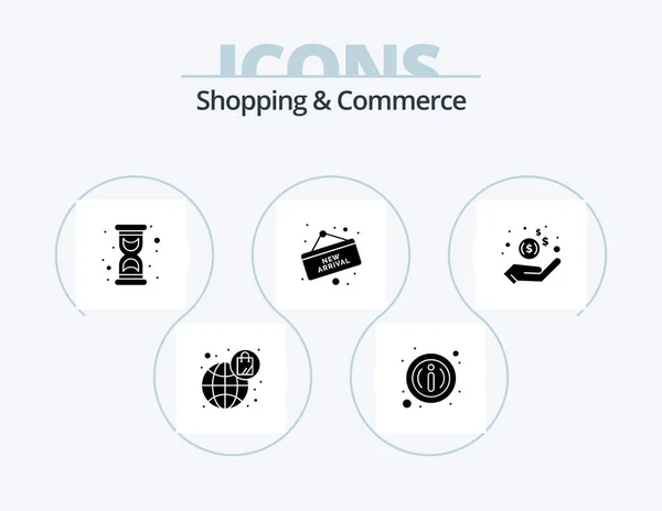 Shopping Commerce Glyph Icon Pack Icon Design Dollar Board Glass — Stockvektor