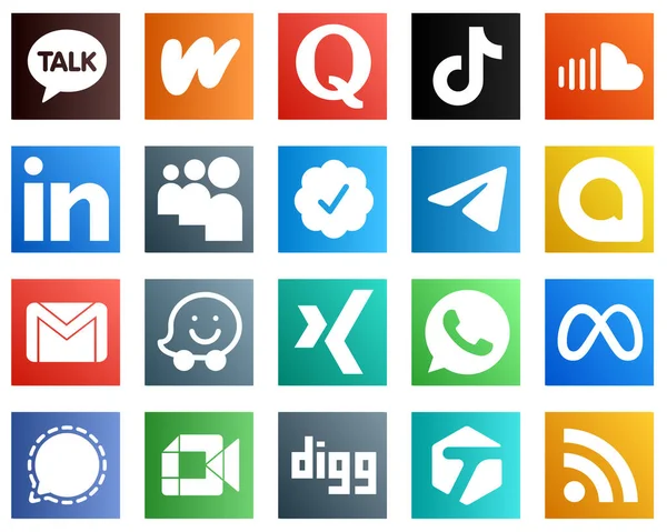 All One Social Media Icon Set Icons Telegram Myspace China — Stockvector