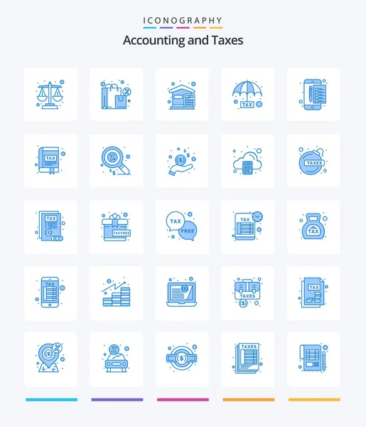 Creative Taxes Blue Icon Pack File Protection Budget Plan Evasion —  Vetores de Stock