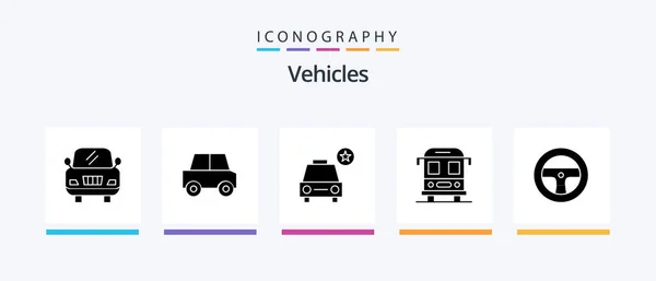 Vehicles Glyph Icon Pack Including Car Star Vehicles Transport Creative — Stok Vektör
