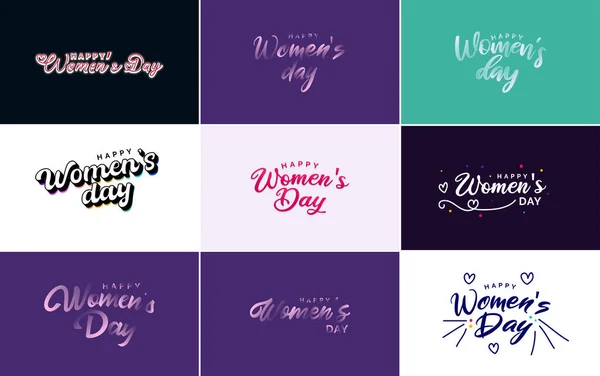 Abstract Happy Women Day Logo Woman Face Love Vector Design — Stock Vector