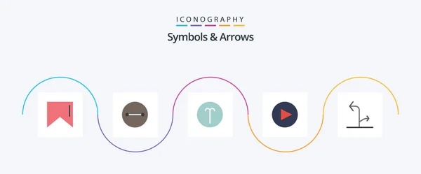 Symbols Arrows Flat Icon Pack Including Symbols Traffic Directional — Διανυσματικό Αρχείο