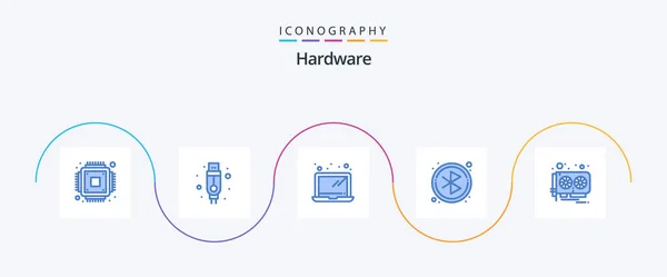Hardware Blue Icon Pack Including Video Card Laptop Video Card —  Vetores de Stock