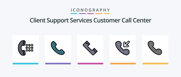 Call Line Filled Icon Pack Including Contact Phone Delete Call — Stockvektor